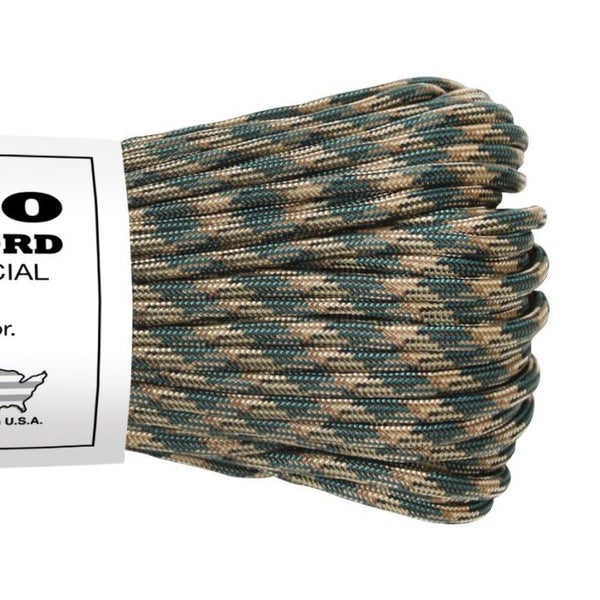 Rothco USA Paracord 550 Type III Woodland Camo 30m/100ft Nylon Carousel 1