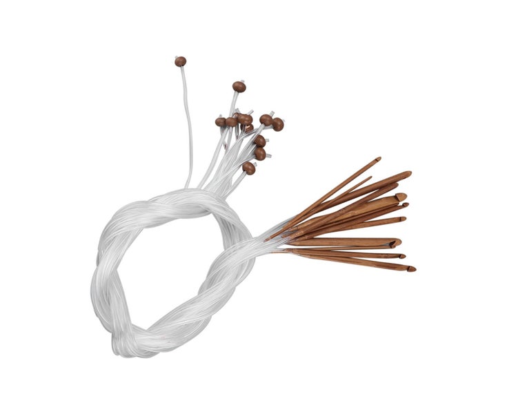 12Pcs Crochet Hooks 1.2 Meters Tunisian Carbonized Tube Knitting Needles Set Carousel 8