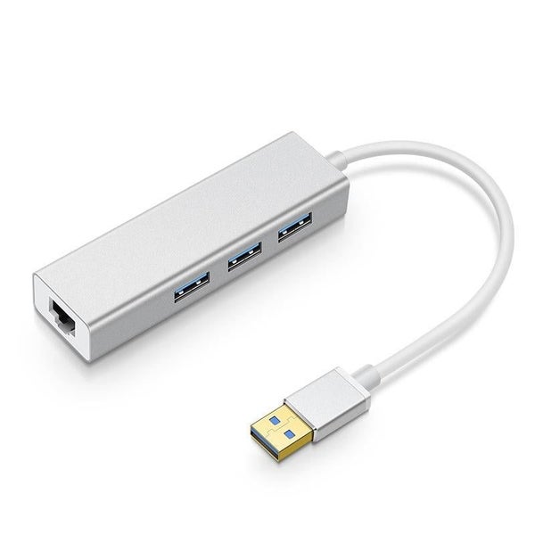 3-Port Usb 3.0 + Rj45 External Hub For Laptops Carousel 1