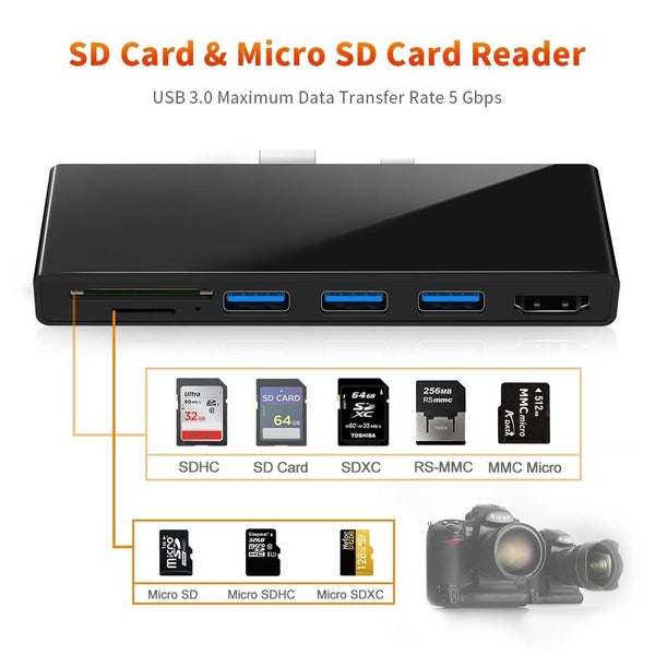 3-Port Usb 3.0 + Hdmi + Sd / Tf Card Reader Hub With 4K Hdmi Adapter Carousel 9