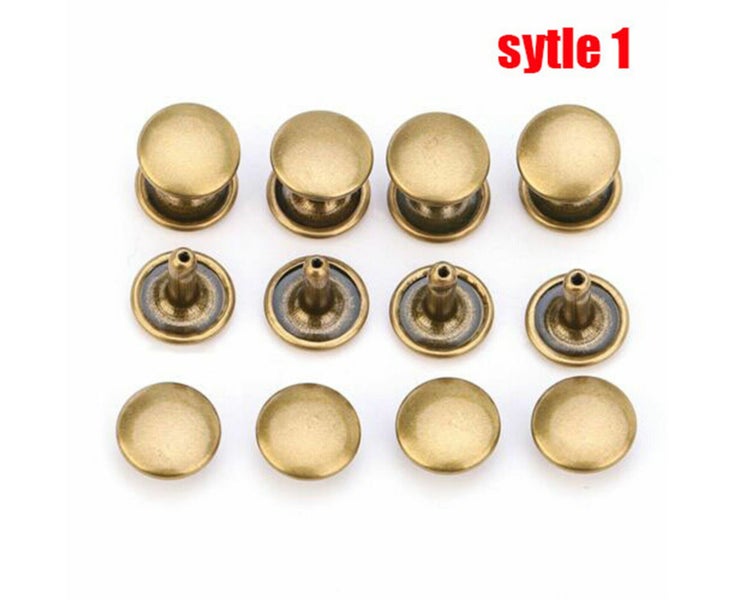100pcs/Set Leather Rivets Double Cap Rivets with Fixing Tool Kit for Leather Carousel 2