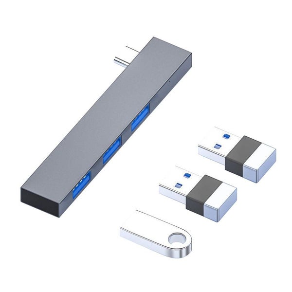 Usb-C To Dual Usb Adapter Silver Carousel 1