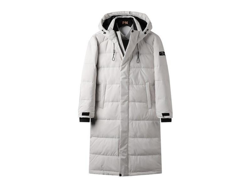 Men's Winter Jacket Hood Feathers Puffer White Duck Long Down Jacket Men Black Carousel 1