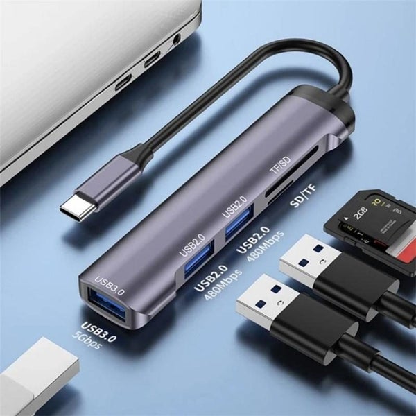 Type-C Usb Hub With Usb2.0X2 Usb3.0 And Tf / Sd Card Slots Carousel 2