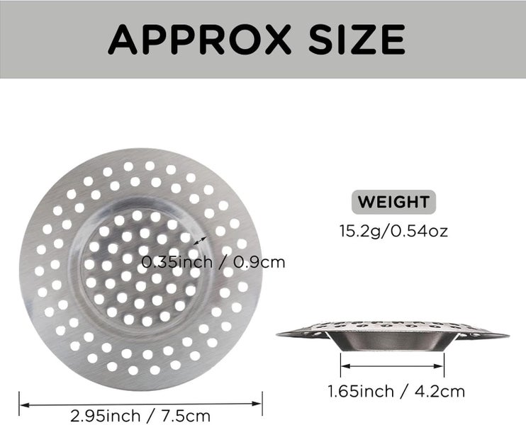 Strainer for kitchen bathroom sink, outer diameter 2.95 inches/7.5 cm (silver Carousel 2