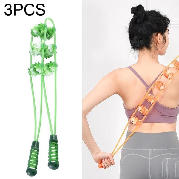 3-Wheel Manual Back Massager Green Carousel 1