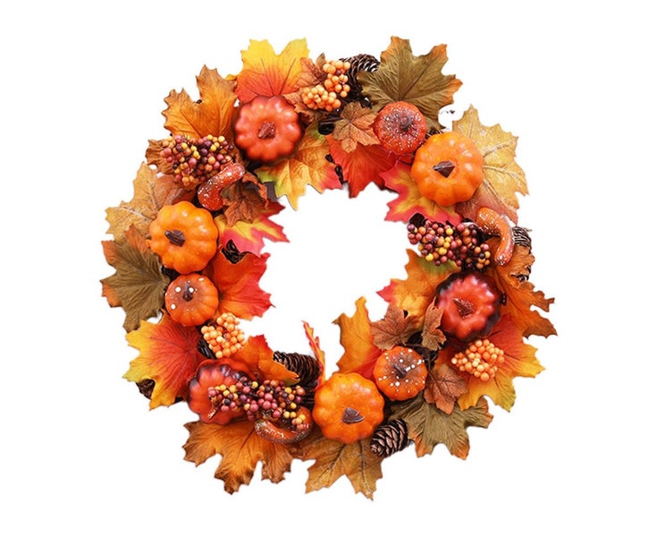 Halloween Artificial Wreath Realistic Durable Simulation Maple Pendant Garlan Carousel 7