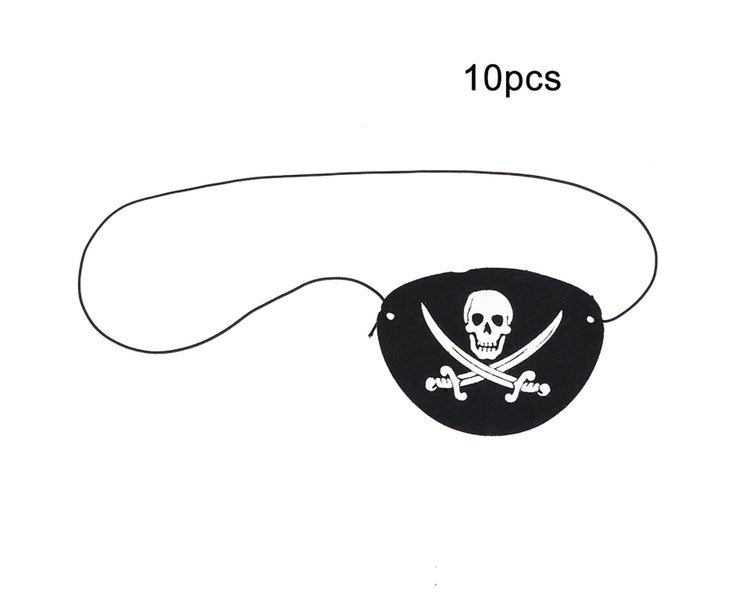 10PCS/Bag Halloween Pirate Eye Patch Costumes Skull Eyeshade Cover Mask Pirat Carousel 1