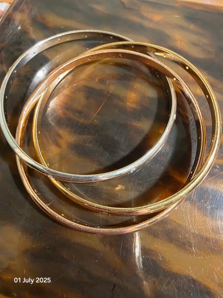 $1 Three Entwined Bracelets with Cubic Zirconias 52.54gm62935702481026114