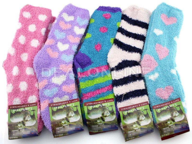 Soft & Warm Fleece Socks (12 pairs) Plush Slipper Sock Winter Fluffy Microfiber Carousel 2