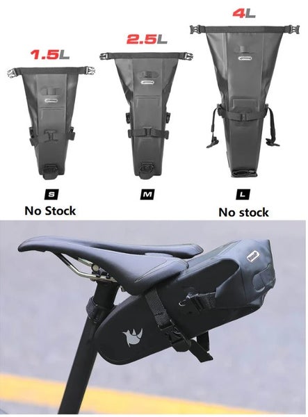 RHINOWALK Waterproof Bike Saddle Seat Bag - 2.5 Liter, Black, high quality Carousel 18