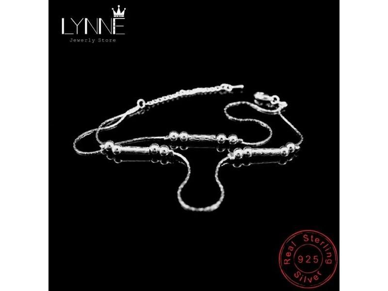 New Fashion Vintage Round Tube Chain 925 Sterling Silver Small Ball Double Carousel 1