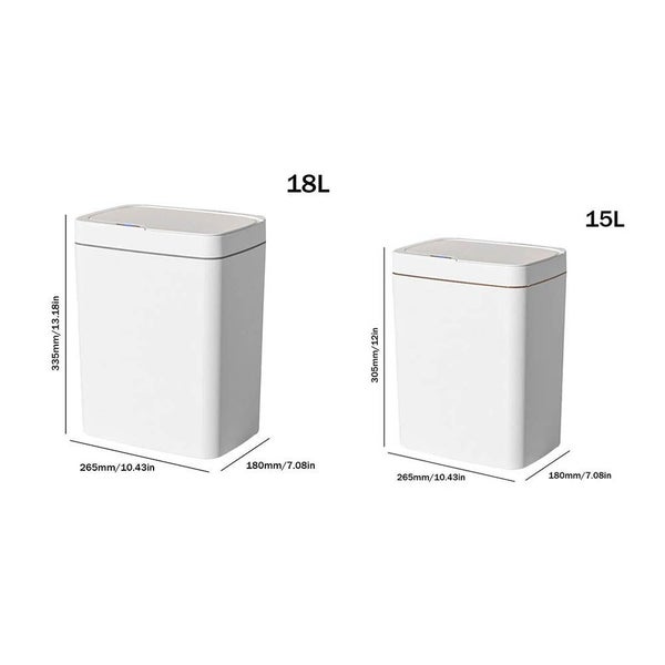 15/18L Smart Sensor Trash Can Waterproof Intelligent Touchless Quiet Auto Motion Carousel 2