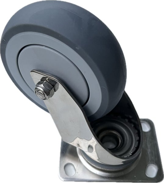 Castor Wheel 4"/100mm Swivel Plate/PU Tyre, Stainless Steel Frame and bearings Carousel 2