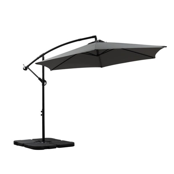 3m Outdoor Umbrella Cantilever Base Stand Cover Garden Patio Beach Umbrellas Carousel 1
