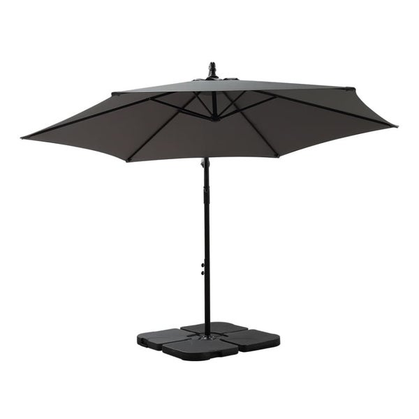 3m Outdoor Umbrella Cantilever Base Stand Cover Garden Patio Beach Umbrellas Carousel 2