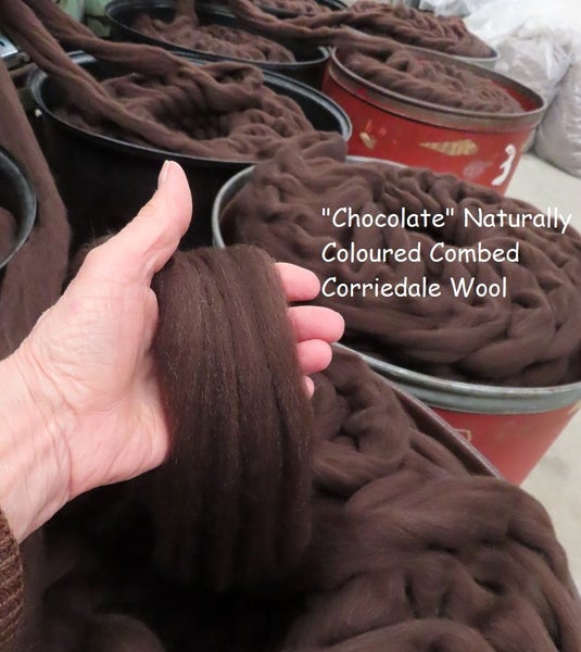200gms ''Chocolate" - Natural Corriedale Wool Carousel 1