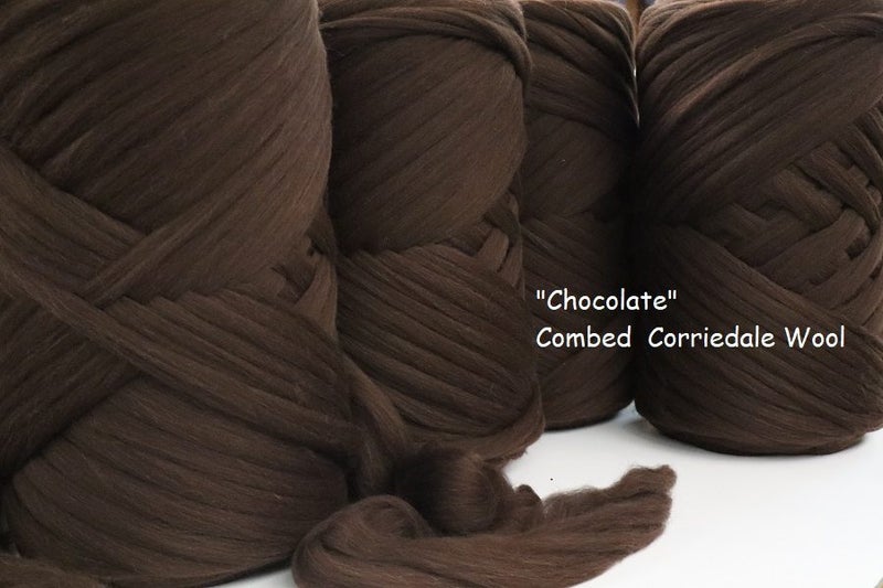 200gms ''Chocolate" - Natural Corriedale Wool Carousel 2