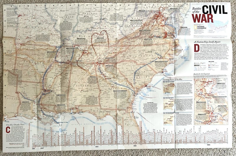 2005 Nat Geo Map of the ‘Battles of the Civil War’ Carousel 1