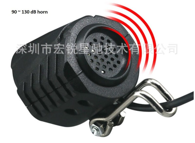 E-Bike Front Light with horn - 36V/48V/60Vdc compatible, 9 LEDs, 18W Carousel 2