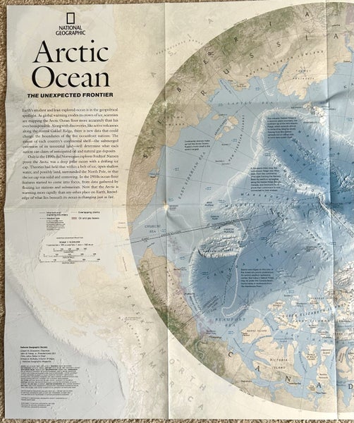 2008 Nat Geo 2-sided Map of ‘Arctic Ocean’ Carousel 2
