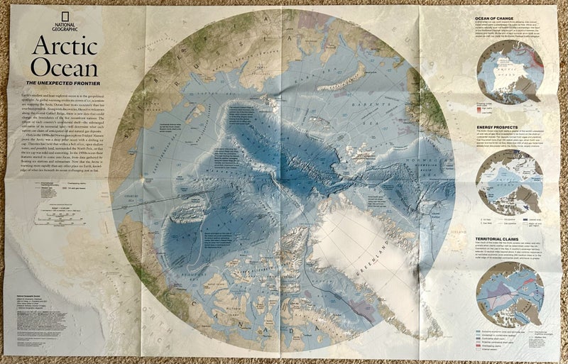 2008 Nat Geo 2-sided Map of ‘Arctic Ocean’ Carousel 1