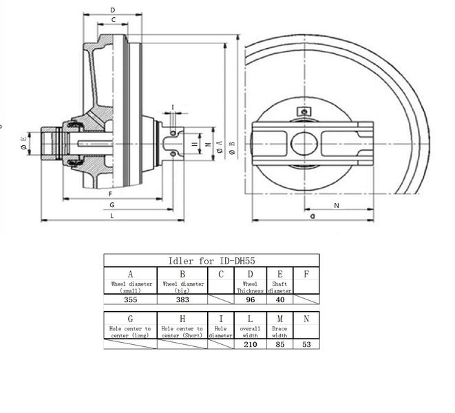 Digger Idler for DH55 / R35Z / IHI18J 15 30NX B27 / VIO30 Vio20-2 Vio55 Carousel 2