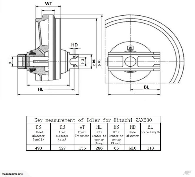 Digger Idler for ZAX50 210 230 / Kubota KX61 161 U17 U15-3 U20 KX20 U35 KH035 Carousel 2