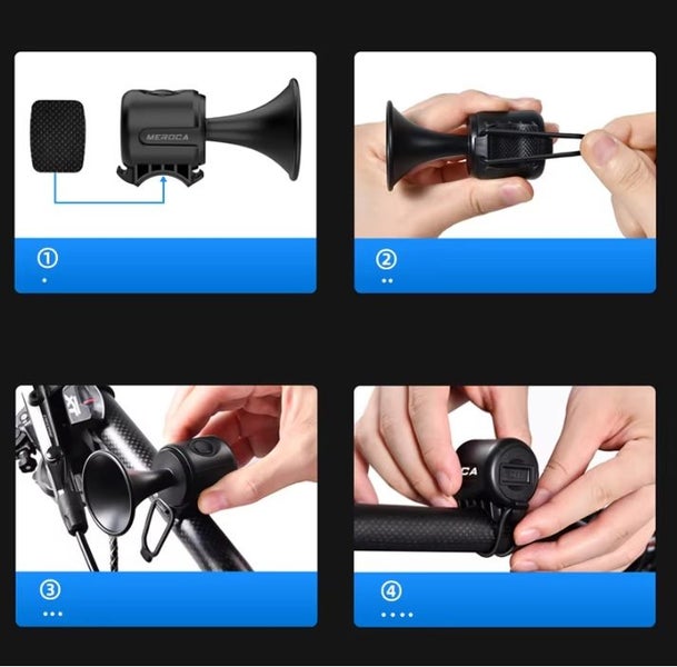 Electronic Horn for Bike and Scooter - 120dB Loud, Water proof, black Carousel 6