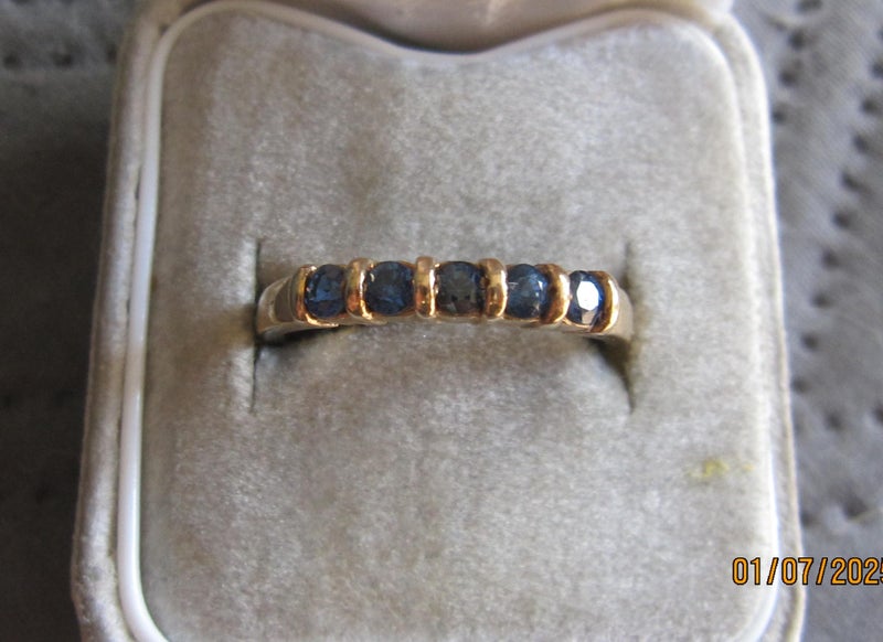 Vintage 9ct Yellow Gold Sapphire Eternity Ring Carousel 1