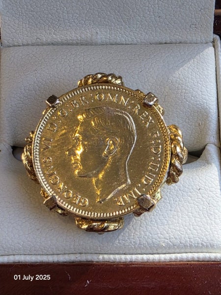 $1 Antique Farthing Coin Ring 10.08gm Carousel 2