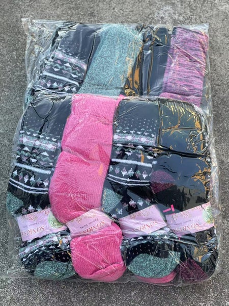 (60 Pairs) Thermal Women Socks Work Socks Cushioned Mixed Colour & Pattern Carousel 9