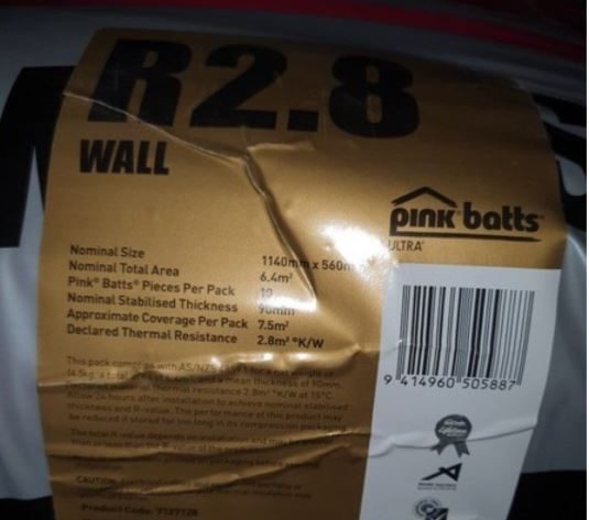 Pink Batts R2.8 Wall Insulation - 8 Available 1140 x 560mm Carousel 2