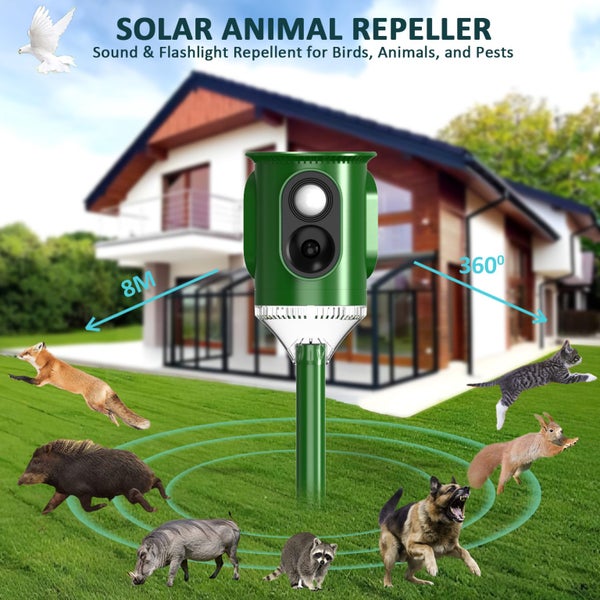 Solar Bird Animal Repellent Ultrasonic Pest Rat Repeller Carousel 1