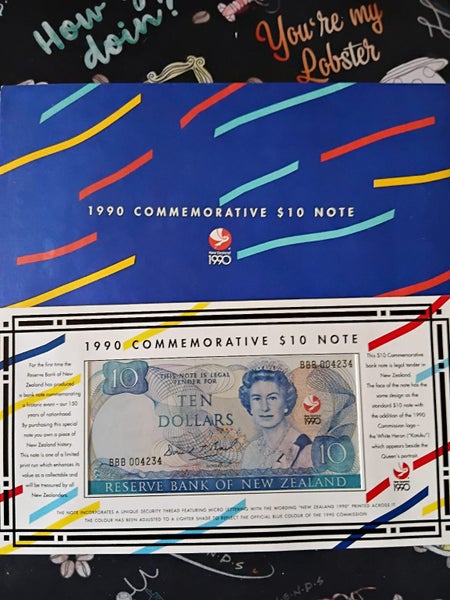 $1 Reserve!! 1990 Commemorative $10 Note in pack Carousel 1