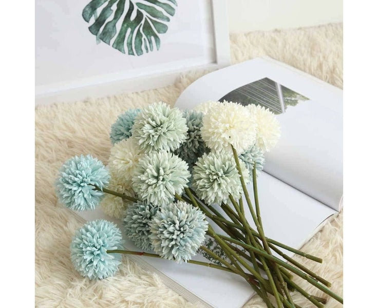 Artificial Flowers, Fake Flowers Silk Plastic Artificial Hydrangea 6 Heads Br Carousel 7