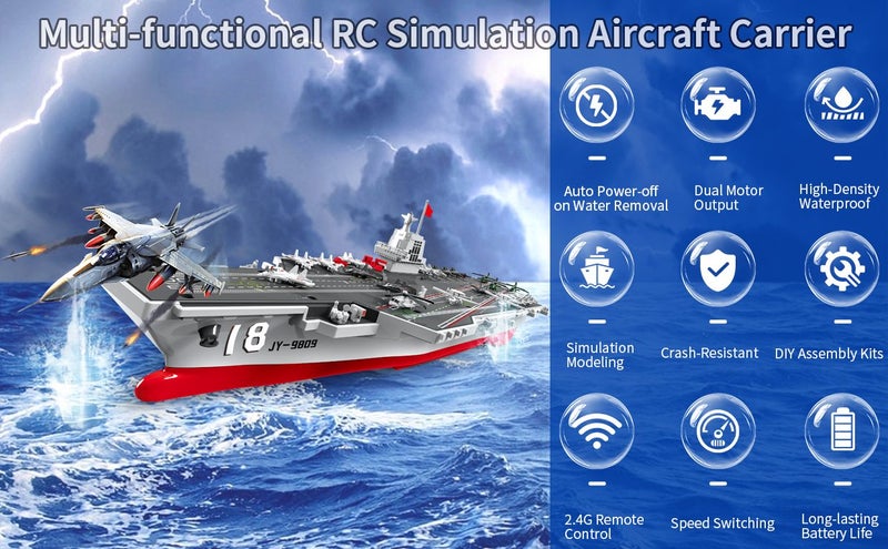 RC Boats for Kids Age3+16-inch Warship Battleship Aircraft Carrier Carousel 2