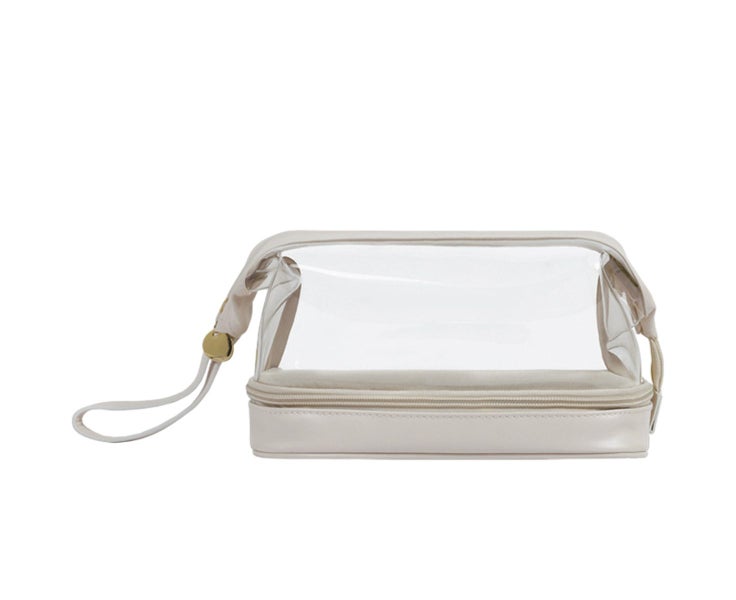 Clear Makeup Cosmetic Bag Organizer, Quart Size Travel Bag for Toiletries, Ca Carousel 1