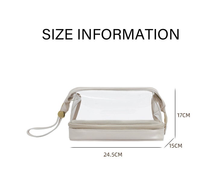 Clear Makeup Cosmetic Bag Organizer, Quart Size Travel Bag for Toiletries, Ca Carousel 2