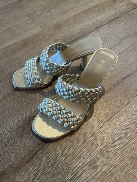 Michael Kors Gold Nadia Sandals Carousel 1