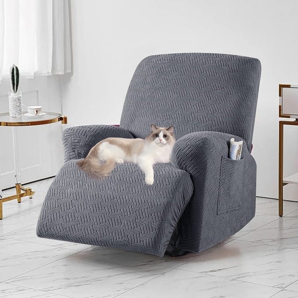 Full Wrapped Elastic Recliner Chair Protector Cover Stretch Jacquard Recliner Carousel 2