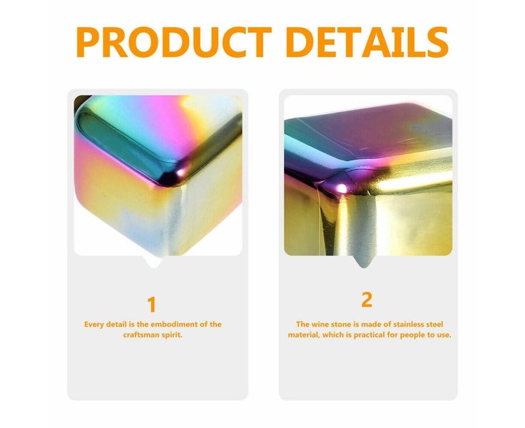 4pcs Stainless Steel Ice Cubes Reusable Ice Cubes Whiskey Stones Ice Cube64190256487169113