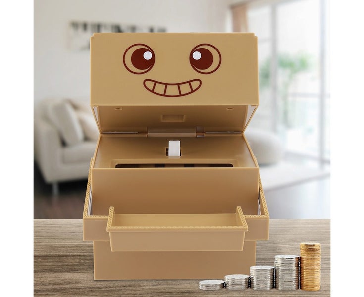 Personality Cute Cartoon Pattern Money Box Coin Eating Money Saving Pot with Carousel 2