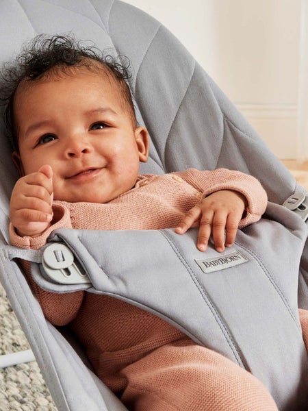 Babybjorn: Bouncer Bliss Woven Petal - Light Grey Quilt Carousel 2