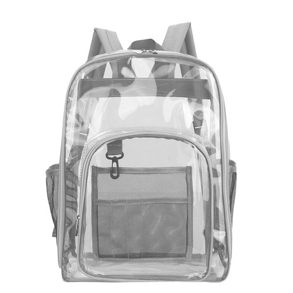PVC Transparent Backpack Water-Resistant Clear Bookbag for Boys and Girls Gra Carousel 1