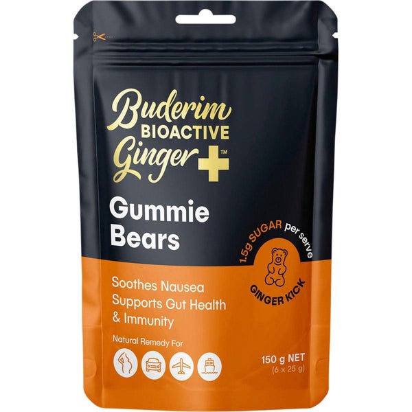 Buderim Ginger Bioactive + Gummie Bears - 150g Carousel 1