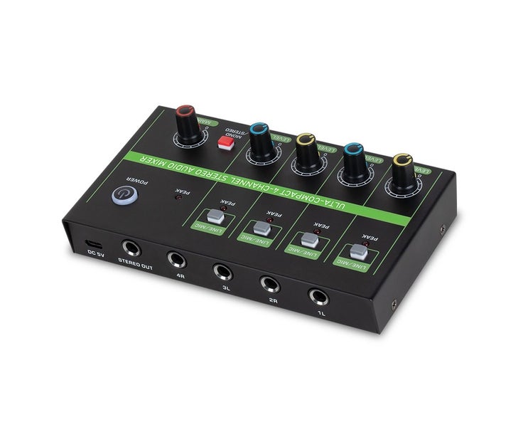 4 Channel Audio Mixer Microphone Low-noise Mono Stereo Line Mixer LINE/MIC Mo Carousel 1