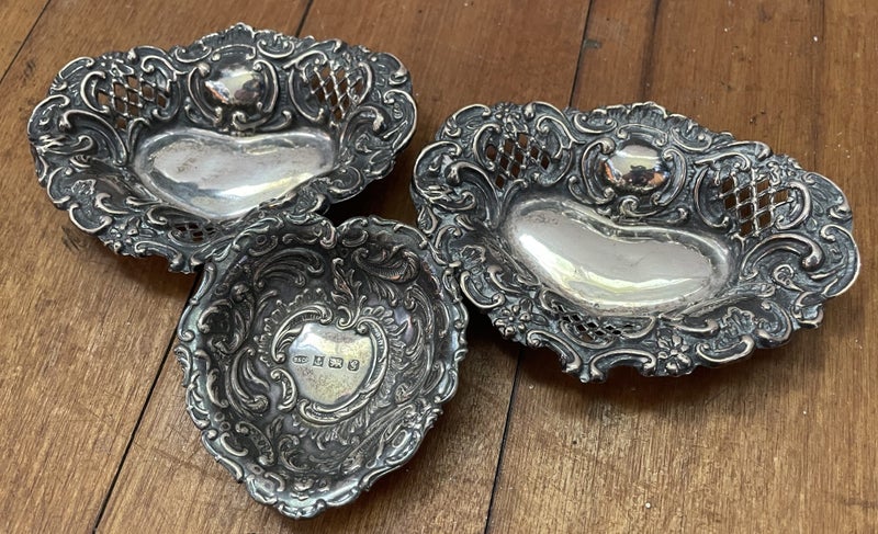 Trio of sterling silver dishes Carousel 1
