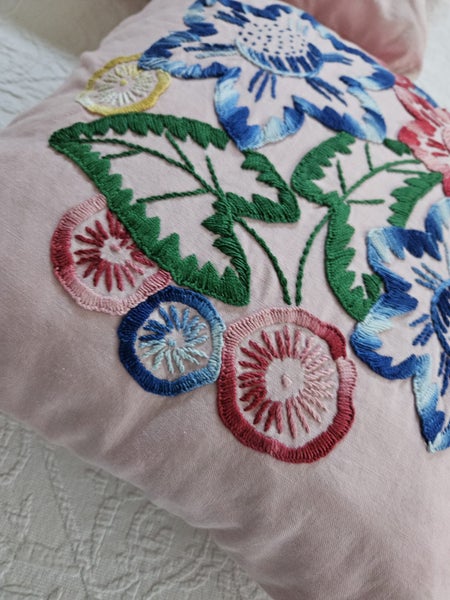 Hand Embroidered Pink Cushion x 1 Carousel 2