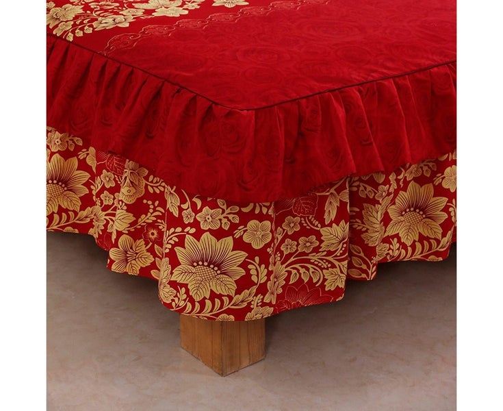 3pcs/set Ruffle-pleated Bed Skirt Bed Sheet Pillow Cases Breathable Bedding S Carousel 5